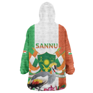 Afro Niger Sannu Kid Wearable Blanket Hoodie Coat Of Arms - African Pattern