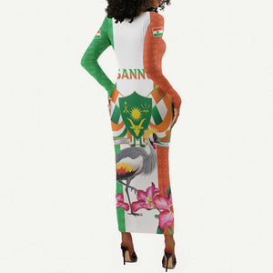 Afro Niger Sannu Long Sleeve Bodycon Dress Coat Of Arms - African Pattern