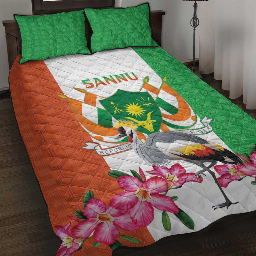 Afro Niger Sannu Quilt Bed Set Coat Of Arms - African Pattern