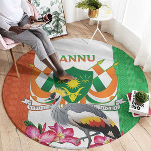 Afro Niger Sannu Round Carpet Coat Of Arms - African Pattern