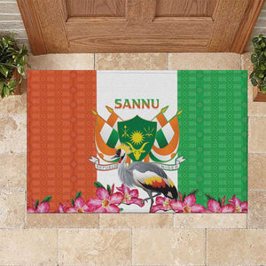 Afro Niger Sannu Rubber Doormat Coat Of Arms - African Pattern