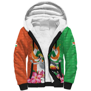 Afro Niger Sannu Sherpa Hoodie Coat Of Arms - African Pattern