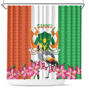 Afro Niger Sannu Shower Curtain Coat Of Arms - African Pattern