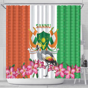 Afro Niger Sannu Shower Curtain Coat Of Arms - African Pattern