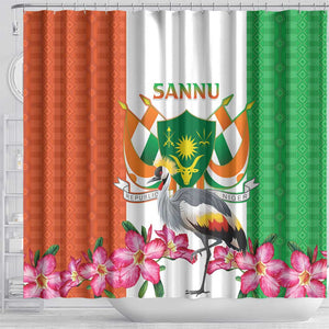 Afro Niger Sannu Shower Curtain Coat Of Arms - African Pattern