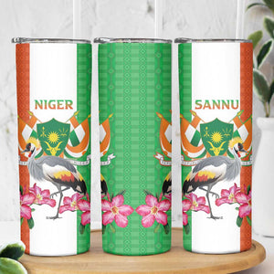 Afro Niger Sannu Skinny Tumbler Coat Of Arms - African Pattern