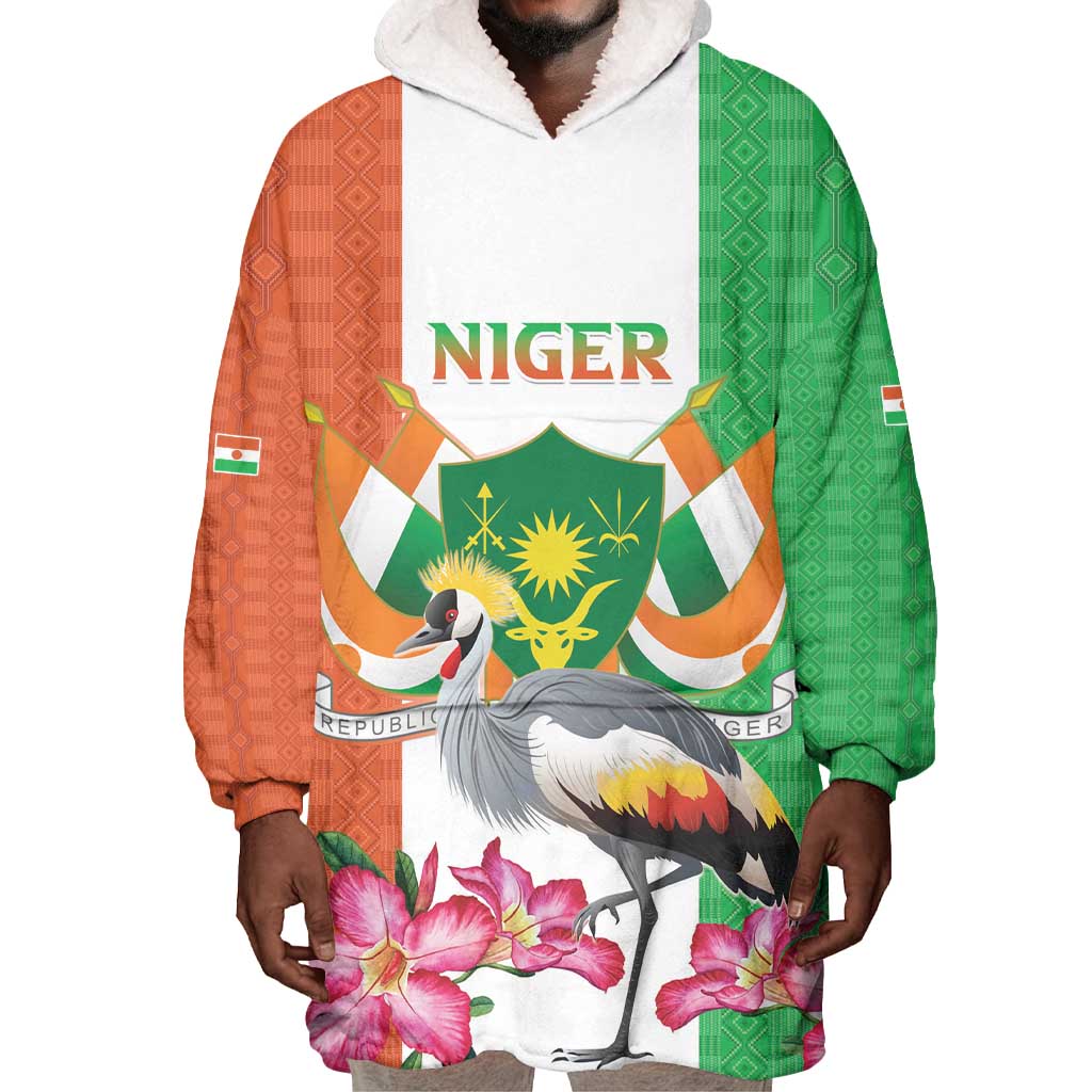 Afro Niger Sannu Wearable Blanket Hoodie Coat Of Arms - African Pattern