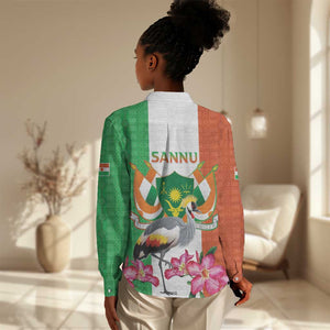 Afro Niger Sannu Women Casual Shirt Coat Of Arms - African Pattern