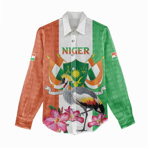 Afro Niger Sannu Women Casual Shirt Coat Of Arms - African Pattern