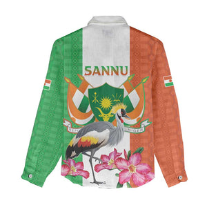 Afro Niger Sannu Women Casual Shirt Coat Of Arms - African Pattern