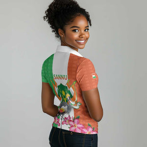 Afro Niger Sannu Women Polo Shirt Coat Of Arms - African Pattern