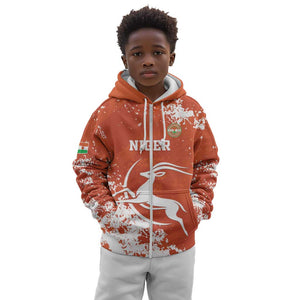 Custom Afro Niger Football Kid Hoodie We Are Champions