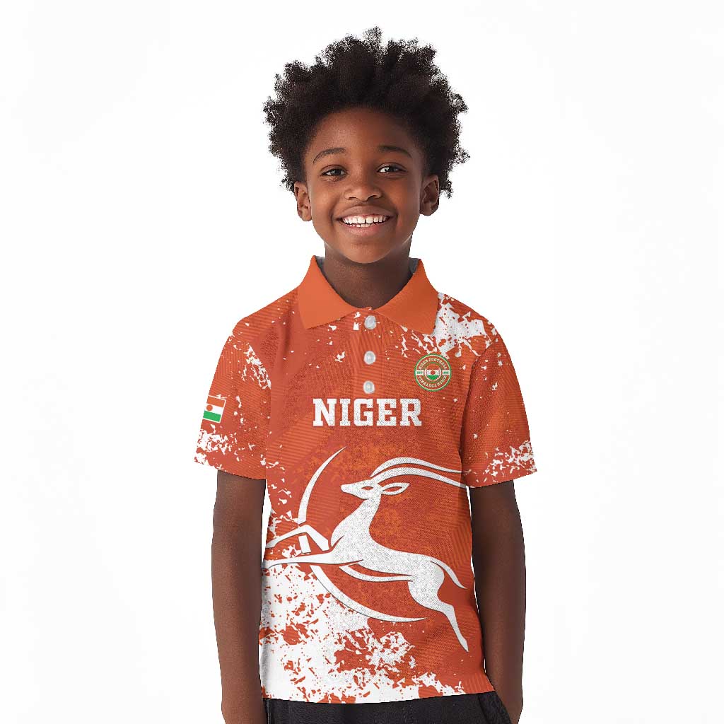 Custom Afro Niger Football Kid Polo Shirt We Are Champions