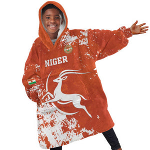 Custom Afro Niger Football Kid Wearable Blanket Hoodie We Are Champions