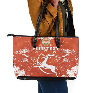 Custom Afro Niger Football Leather Tote Bag We Are Champions