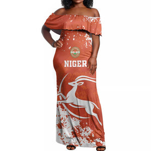 Custom Afro Niger Football Off Shoulder Maxi Dress We Are Champions