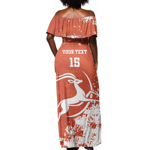 Custom Afro Niger Football Off Shoulder Maxi Dress We Are Champions