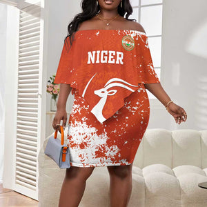 Custom Afro Niger Football Off Shoulder Short Dress We Are Champions