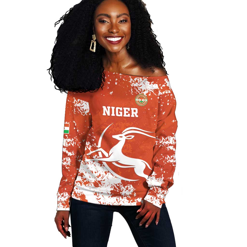 Custom Afro Niger Football Off Shoulder Sweater We Are Champions