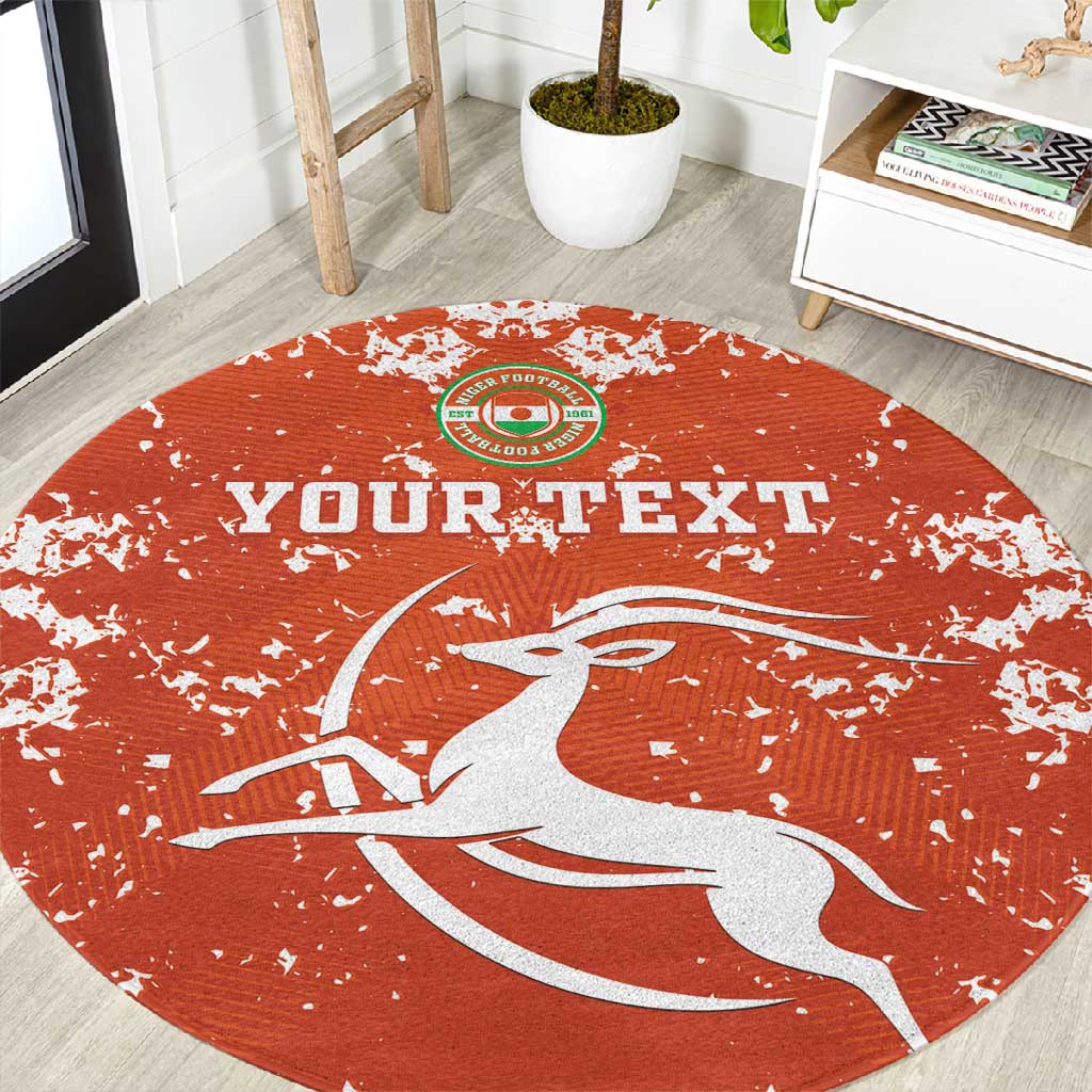 Custom Afro Niger Football Round Carpet We Are Champions