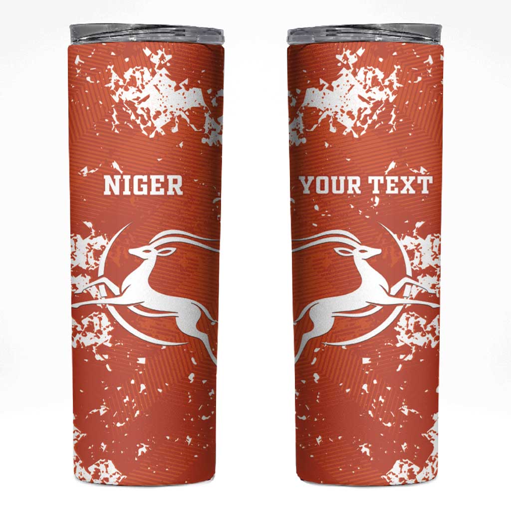 Custom Afro Niger Football Skinny Tumbler We Are Champions