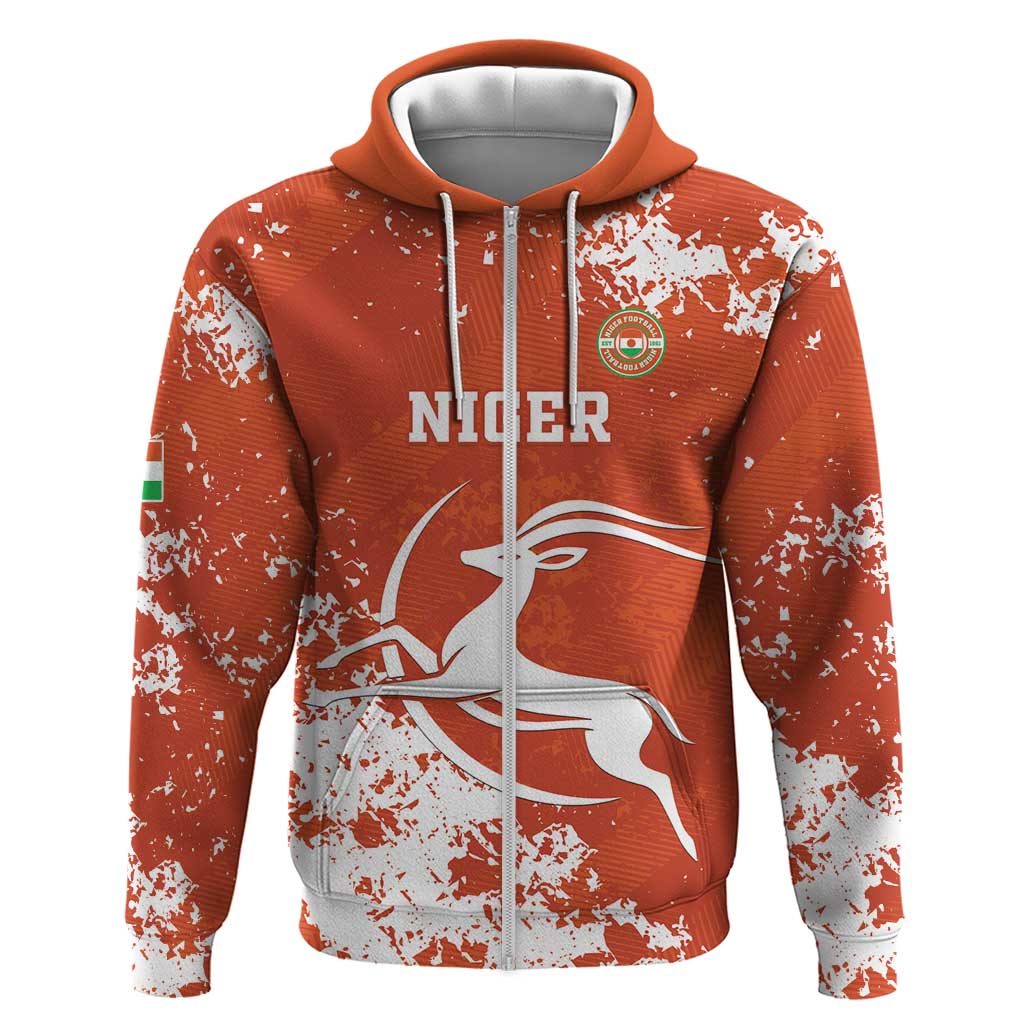 Custom Afro Niger Football Zip Hoodie We Are Champions