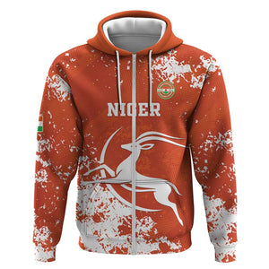 Custom Afro Niger Football Zip Hoodie We Are Champions