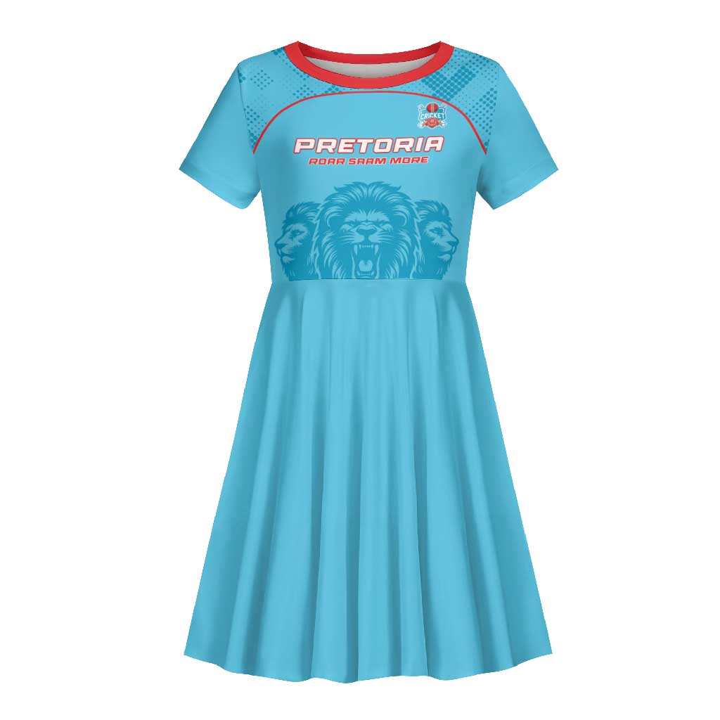 Custom Afro South Africa Cricket Kid Short Sleeve Dress Roar Saam More - This Is Pretoria