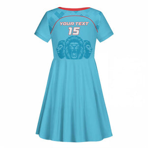 Custom Afro South Africa Cricket Kid Short Sleeve Dress Roar Saam More - This Is Pretoria