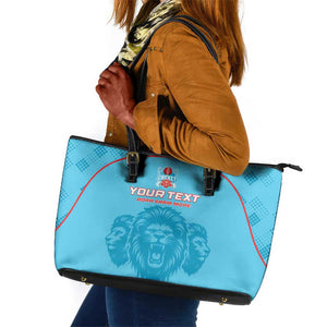 Custom Afro South Africa Cricket Leather Tote Bag Roar Saam More - This Is Pretoria