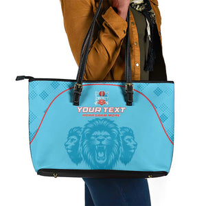 Custom Afro South Africa Cricket Leather Tote Bag Roar Saam More - This Is Pretoria