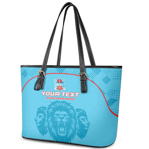 Custom Afro South Africa Cricket Leather Tote Bag Roar Saam More - This Is Pretoria