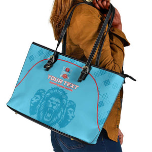 Custom Afro South Africa Cricket Leather Tote Bag Roar Saam More - This Is Pretoria