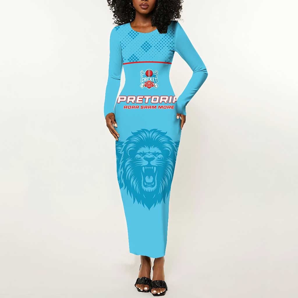 Custom Afro South Africa Cricket Long Sleeve Bodycon Dress Roar Saam More - This Is Pretoria