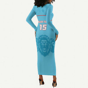 Custom Afro South Africa Cricket Long Sleeve Bodycon Dress Roar Saam More - This Is Pretoria