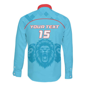 Custom Afro South Africa Cricket Long Sleeve Button Shirt Roar Saam More - This Is Pretoria