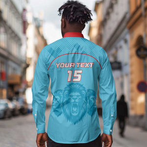 Custom Afro South Africa Cricket Long Sleeve Button Shirt Roar Saam More - This Is Pretoria