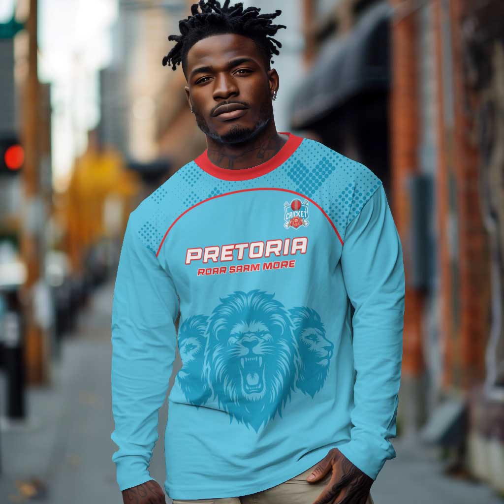 Custom Afro South Africa Cricket Long Sleeve Shirt Roar Saam More - This Is Pretoria