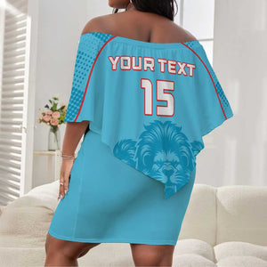 Custom Afro South Africa Cricket Off Shoulder Short Dress Roar Saam More - This Is Pretoria