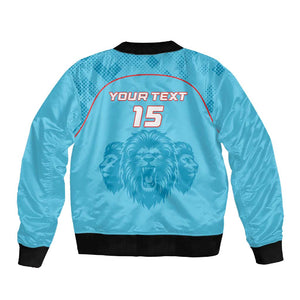 Custom Afro South Africa Cricket Sleeve Zip Bomber Jacket Roar Saam More - This Is Pretoria