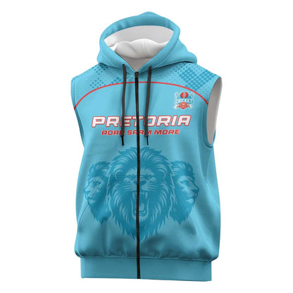 Custom Afro South Africa Cricket Sleeveless Zip Hoodie Roar Saam More - This Is Pretoria - African Pride