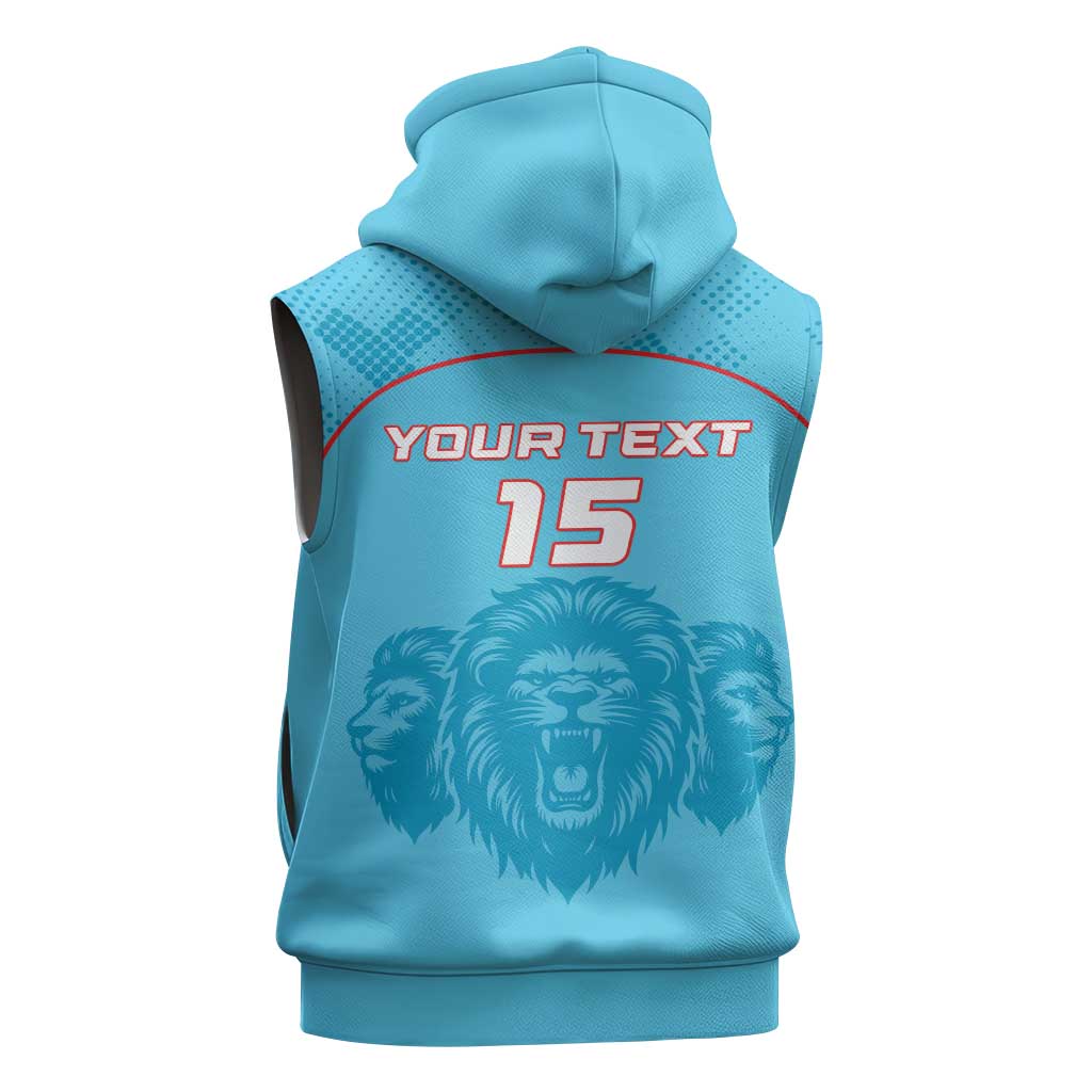 Custom Afro South Africa Cricket Sleeveless Zip Hoodie Roar Saam More - This Is Pretoria - African Pride