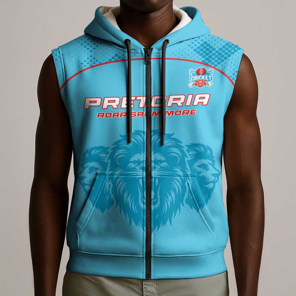 Custom Afro South Africa Cricket Sleeveless Zip Hoodie Roar Saam More - This Is Pretoria - African Pride