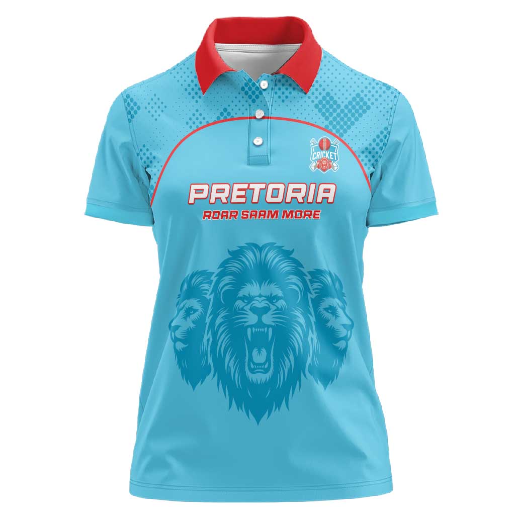 Custom Afro South Africa Cricket Women Polo Shirt Roar Saam More - This Is Pretoria