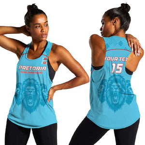 Custom Afro South Africa Cricket Women Racerback Tank Roar Saam More - This Is Pretoria