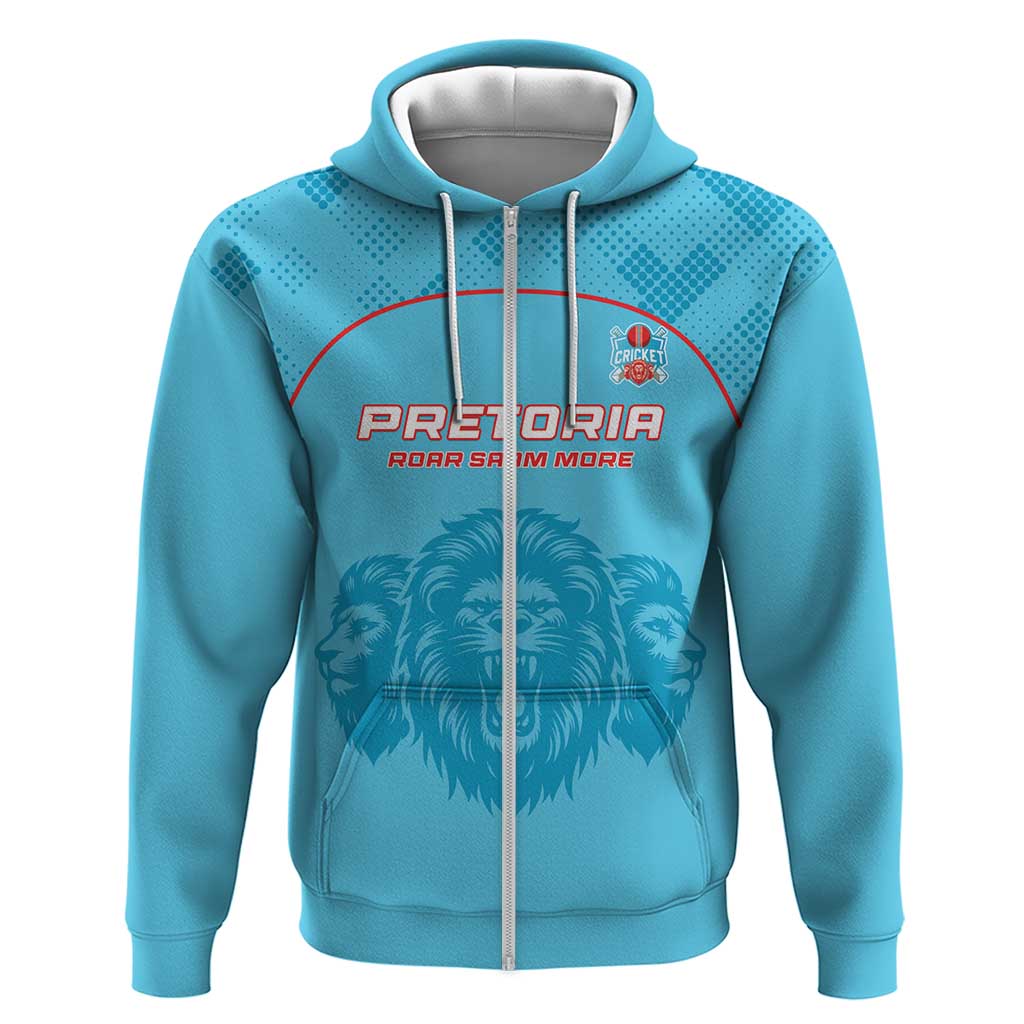 Custom Afro South Africa Cricket Zip Hoodie Roar Saam More - This Is Pretoria