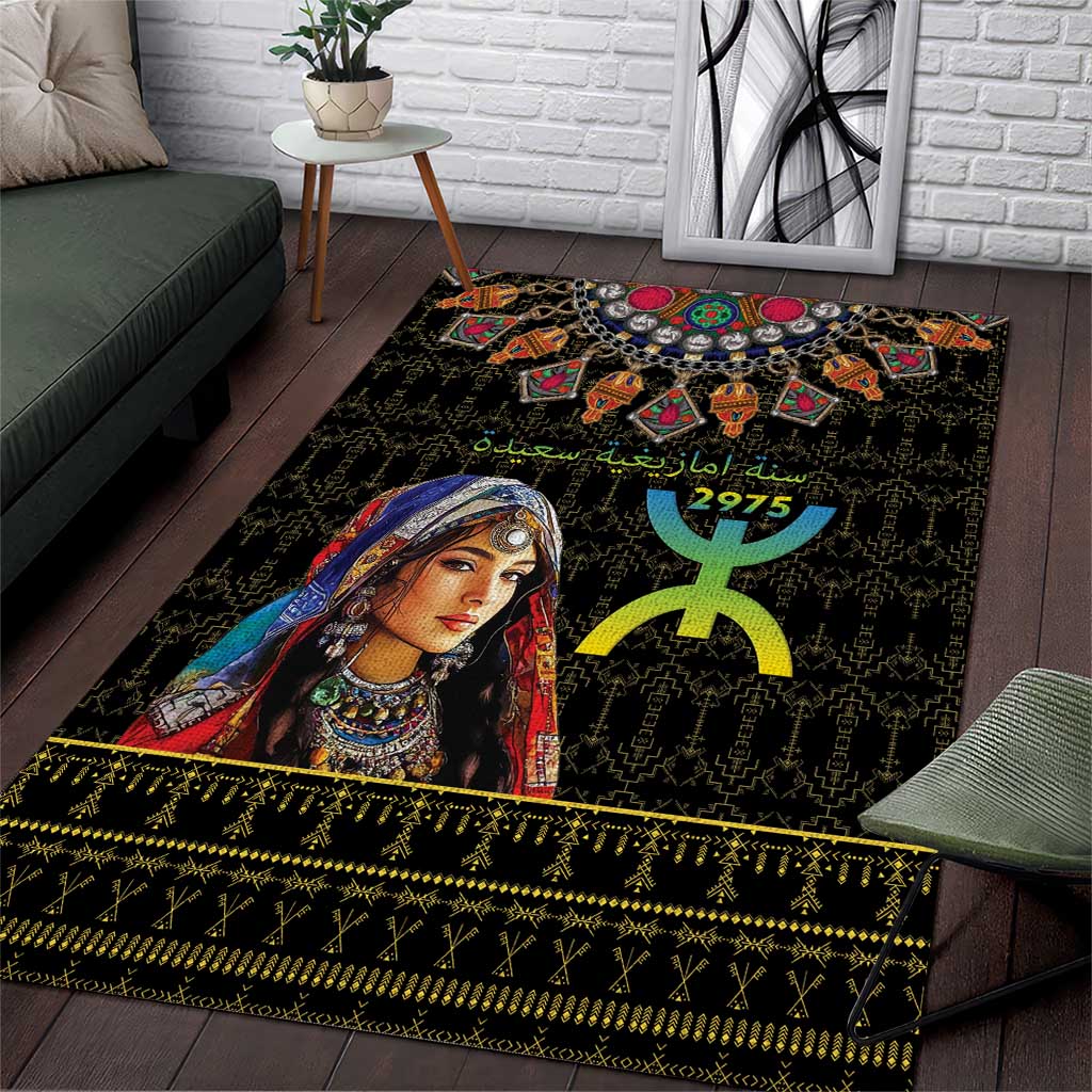 Assegwas Ameggaz Yennayer Area Rug Women Amazigh - Berber Pattern