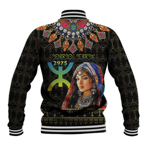 Assegwas Ameggaz Yennayer Baseball Jacket Women Amazigh - Berber Pattern