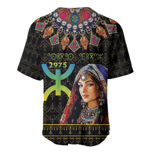 Assegwas Ameggaz Yennayer Baseball Jersey Women Amazigh - Berber Pattern