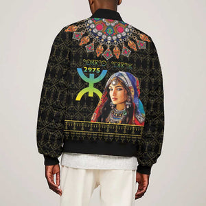 Assegwas Ameggaz Yennayer Bomber Jacket Women Amazigh - Berber Pattern